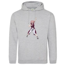 Hoodie with Print Naruto Sakura - 2XL grey