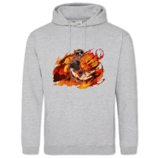 Hoodie with Print Naruto Fire Print - 2XL grey