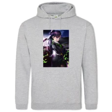 Hoodie with Print Owari No Seraph Asuramaru Hero - 2XL grey