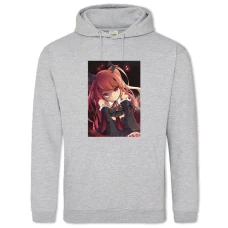 Hoodie with Print Owari No Seraph Vampire Girl Krul Tepes - 2XL grey