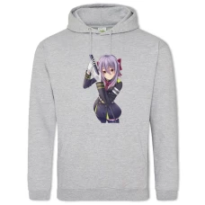 Hoodie with Print Owari No Seraph Shinoa Hiragi Hero - 2XL grey