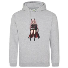 Hoodie with Print Owari No Seraph Girl Krul Tepes - 2XL grey