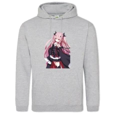 Hoodie with Print Owari No Seraph Krul Tepes Girl - 2XL grey
