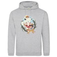 Hoodie with Print Mononoke-Hime Print - 2XL grey