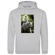 Hoodie with Print Mononoke-Hime Main Theme - 2XL grey