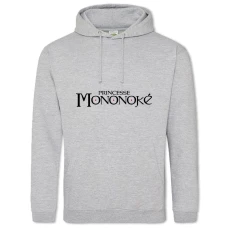 Hoodie with Print Mononoke-Hime Logo - 2XL grey