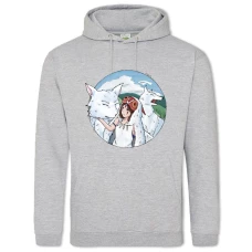 Hoodie with Print Mononoke-Hime Art Version - 2XL grey