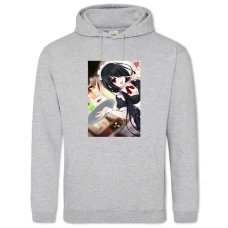 Hoodie with Print Date A Live Girl Kurumi Tokisaki Hero Girl - 2XL grey