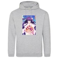 Hoodie with Print Date A Live Delicious Print - 2XL grey