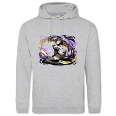 Hoodie with Print Date A Live Girl Hero Print - 2XL grey