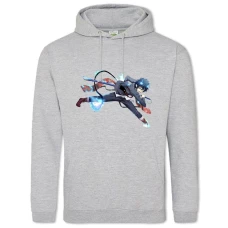 Hoodie with Print Blue Exorcist Hero Rin Okumura - 2XL grey