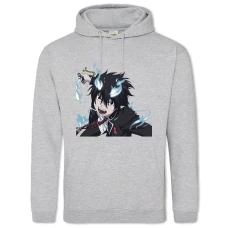 Hoodie with Print Blue Exorcist Boy - 2XL grey