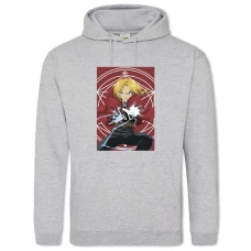 Hoodie with Print Fullmetal Alchemist Edward Elric Print - 2XL grey