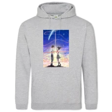 Hoodie with Print Your Name Love Heroes - 2XL grey
