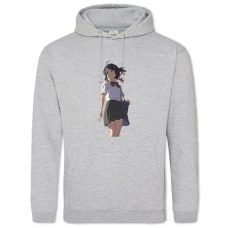 Hoodie with Print Your Name Mitsuha Miyamizu - 2XL grey