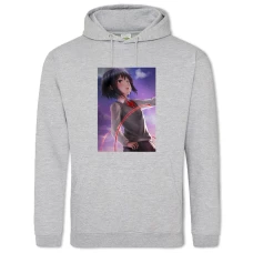 Hoodie with Print Your Name Mitsuha Miyamizu Hero - 2XL grey