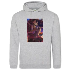 Hoodie with Print Your Name Kissing Heroes - 2XL grey