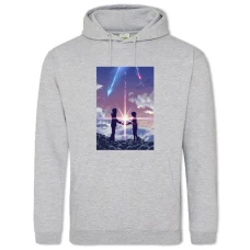 Hoodie with Print Your Name Main Theme - 2XL grey