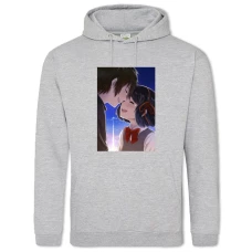 Hoodie with Print Your Name Smiling Heroes - 2XL grey