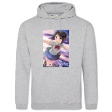 Hoodie with Print Your Name Girl Mitsuha Miyamizu - 2XL grey