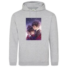 Hoodie with Print Your Name Love Print - 2XL grey