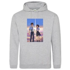 Hoodie with Print Your Name Heroes - 2XL grey