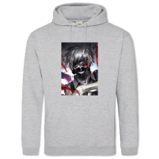 Hoodie with Print Tokyo Ghoul Ken Kaneki - 2XL grey