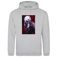 Hoodie with Print Tokyo Ghoul Ken Kaneki Hero - 2XL grey
