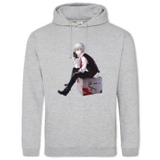 Hoodie with Print Tokyo Ghoul Boy Hero - 2XL grey