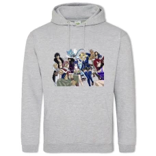 Hoodie with Print Fairy Tail Characters - 2XL grey