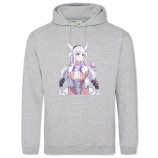 Hoodie with Print Kobayashi-San Chi No Maid Dragon Perfect Kanna - 2XL grey