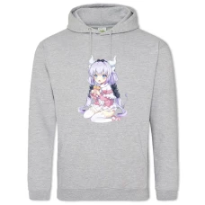 Hoodie with Print Kobayashi-San Chi No Maid Dragon Kanna Kamui Hero - 2XL grey