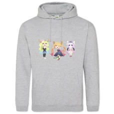 Hoodie with Print Kobayashi-San Chi No Maid Dragon Heroes Dragons - 2XL grey