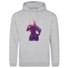 Hoodie with Print Darling In The Franxx Zero Two Girl - 2XL grey