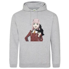 Hoodie with Print Darling In The Franxx Dangerous Zero Two - 2XL grey