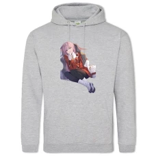 Hoodie with Print Darling In The Franxx Cute Zero Two - 2XL grey
