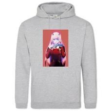 Hoodie with Print Darling In The Franxx Beautiful Zero Two Hero - 2XL grey