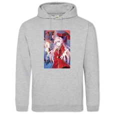 Hoodie with Print Darling In The Franxx Gorgeous Zero Two - 2XL grey