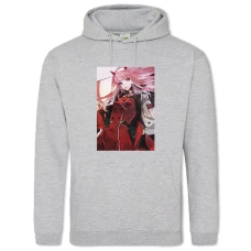 Hoodie with Print Darling In The Franxx Gorgeous Zero Two Hero - 2XL grey