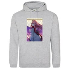 Hoodie with Print Darling In The Franxx Perfect Zero Two - 2XL grey