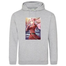 Hoodie with Print Darling In The Franxx Zero Two Amazing Hero - 2XL grey