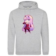 Hoodie with Print Darling In The Franxx Zero Two Funny Art - 2XL grey