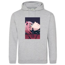 Hoodie with Print Darling In The Franxx Zero Two Universe - 2XL grey