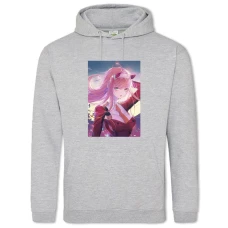 Hoodie with Print Darling In The Franxx Print Zero Two - 2XL grey