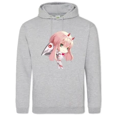 Hoodie with Print Darling In The Franxx Little Zero Two - 2XL grey