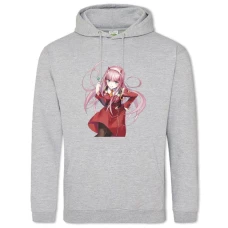 Hoodie with Print Darling In The Franxx Print Beautiful Zero Two - 2XL grey