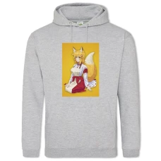 Hoodie with Print Sewayaki Kitsune No Senko-San Hero Girl - 2XL grey