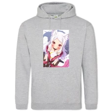 Hoodie with Print Sewayaki Kitsune No Senko-San Cute Girl - 2XL grey