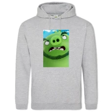 Hoodie with Print Angry Birds Green Pig - 2XL grey