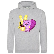 Hoodie with Print Happy Tree Friends Singing Song - 2XL grey